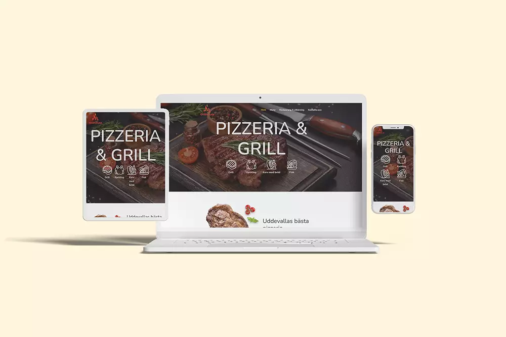 Responsiv hemsida för Pizzeria Grillhouse